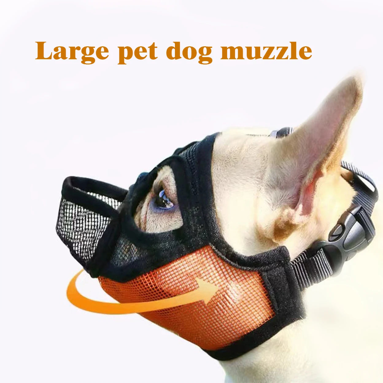 Pet dog mask, bulldog mask, short mouth dog anti-biting, anti-eating,anti-barking,adjustable,breathable,universal pet supplies