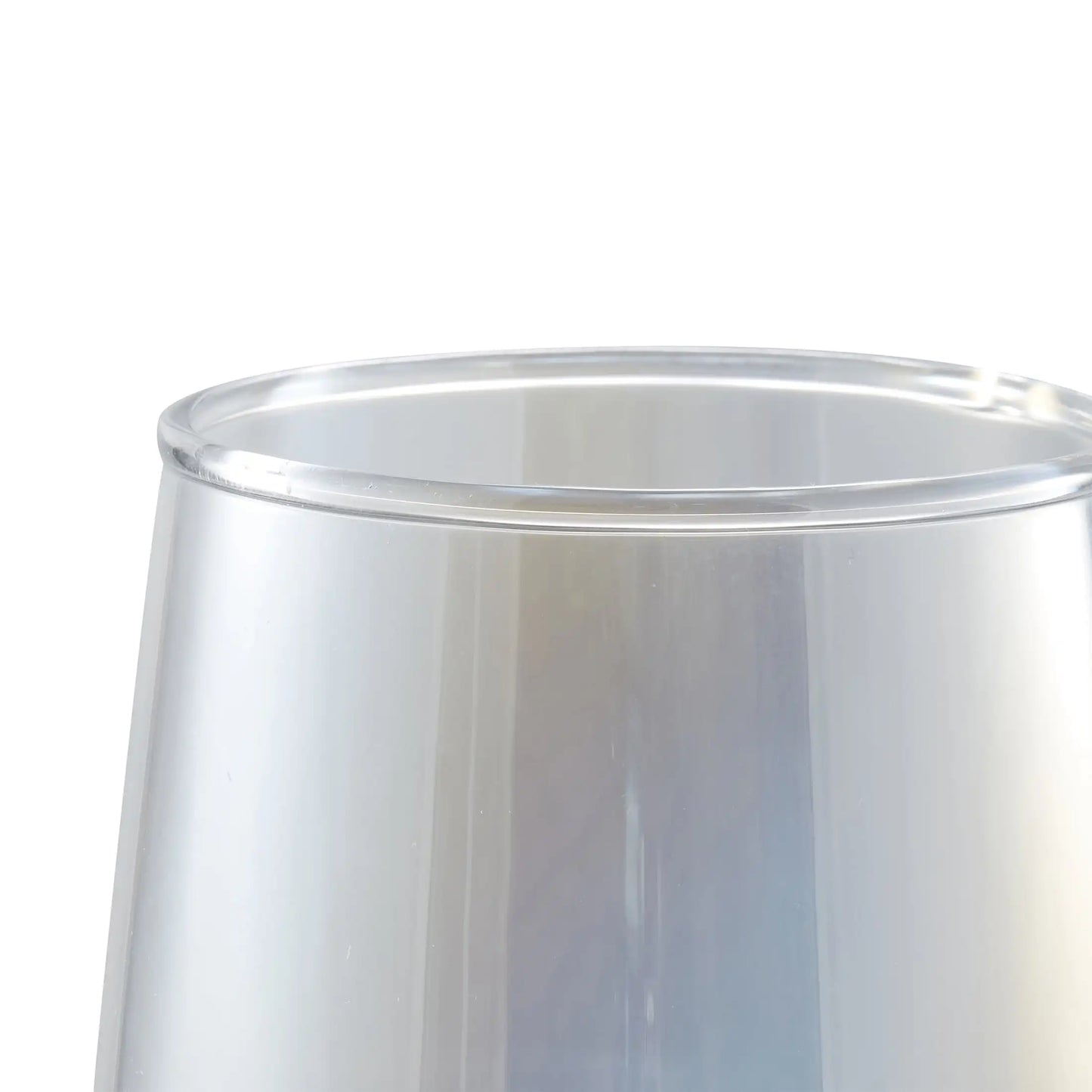 8 Iridescent Indoor Clear Glass Vase