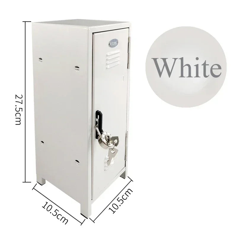 Iron Storage Box Dormitory Cosmetics Storage Cabinet Mini Safe Girls' Holiday Gifts Desktop Small Items Mini Storage Cabinet