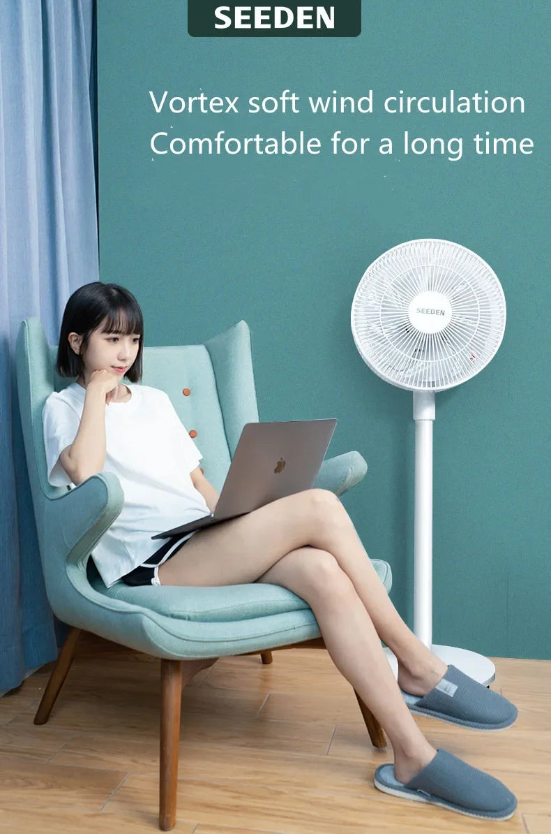 Cooling FanNew Design Electrical Recargable Ventilador Voice Smart Control Remote Control Floor Foldable Fan For Home