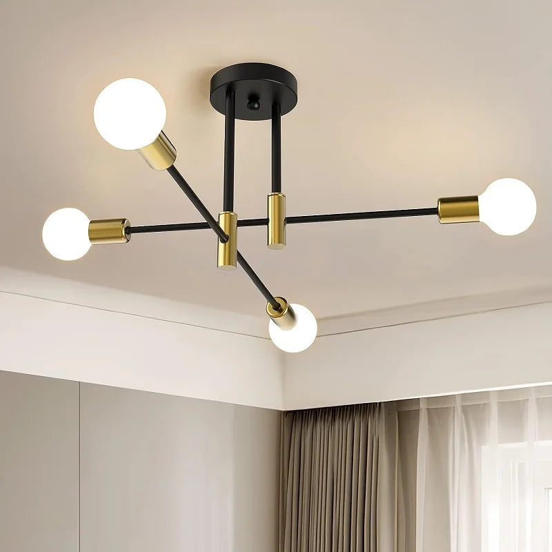 Modern Led Spider Ceiling Lighting Industrial Iron Black/Golden Nordic Minimalist Home Decoration Living Room Dining Room Ceilin