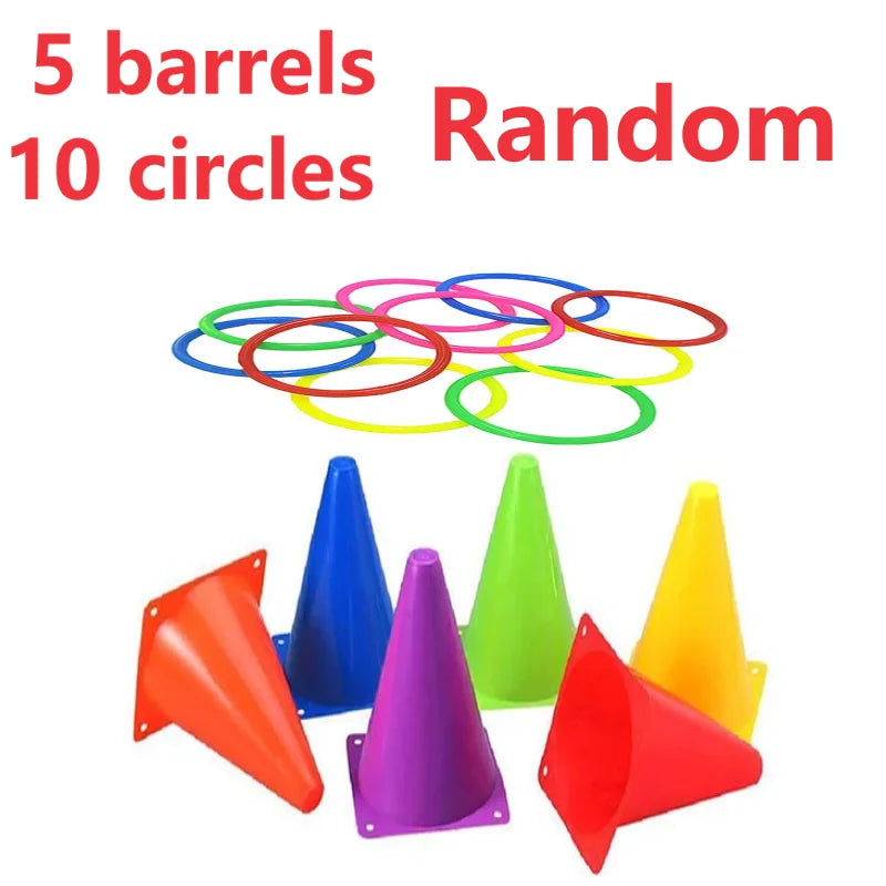 5 Logo Buckets Throwing Rings Cones Parent-child Interactive Sensory Training Indoor And Outdoor Games Children's Toys