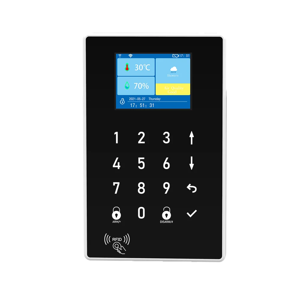 2.8Inch Tuya SmartLife GSM+WIFI Home Security Burglar Alarm System RIFD Touch Keypad PIR Motion Sensor Door Contact Alarm Sensor