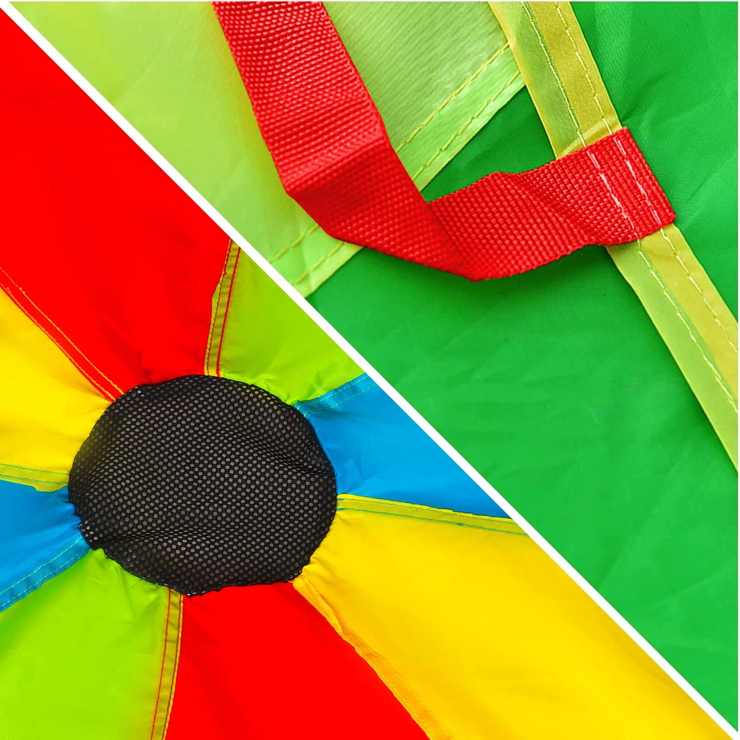 Multicolored Kids Play Parachute with 8 Handles for Indoor And Outdoor Gymnastics Toy Children's Game Activity