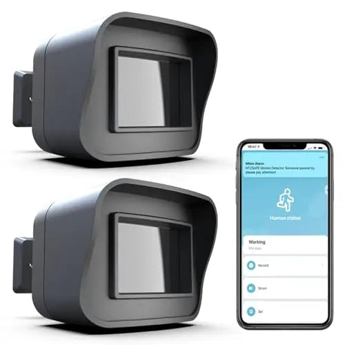 HTZSAFE Smart Motion Sensor-WiFi Motion Detector-Smart Outdoor Home Security-Weather Resistant-Remote APP Notifications