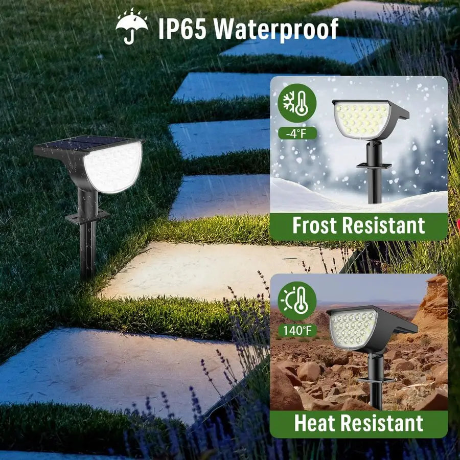 Lights Outdoor Waterproof IP65, 76 LED 3 Lighting Modes Solar Spot Lights Outdoor Yard Garden Landscape Pathway Cool White, 4 Pa