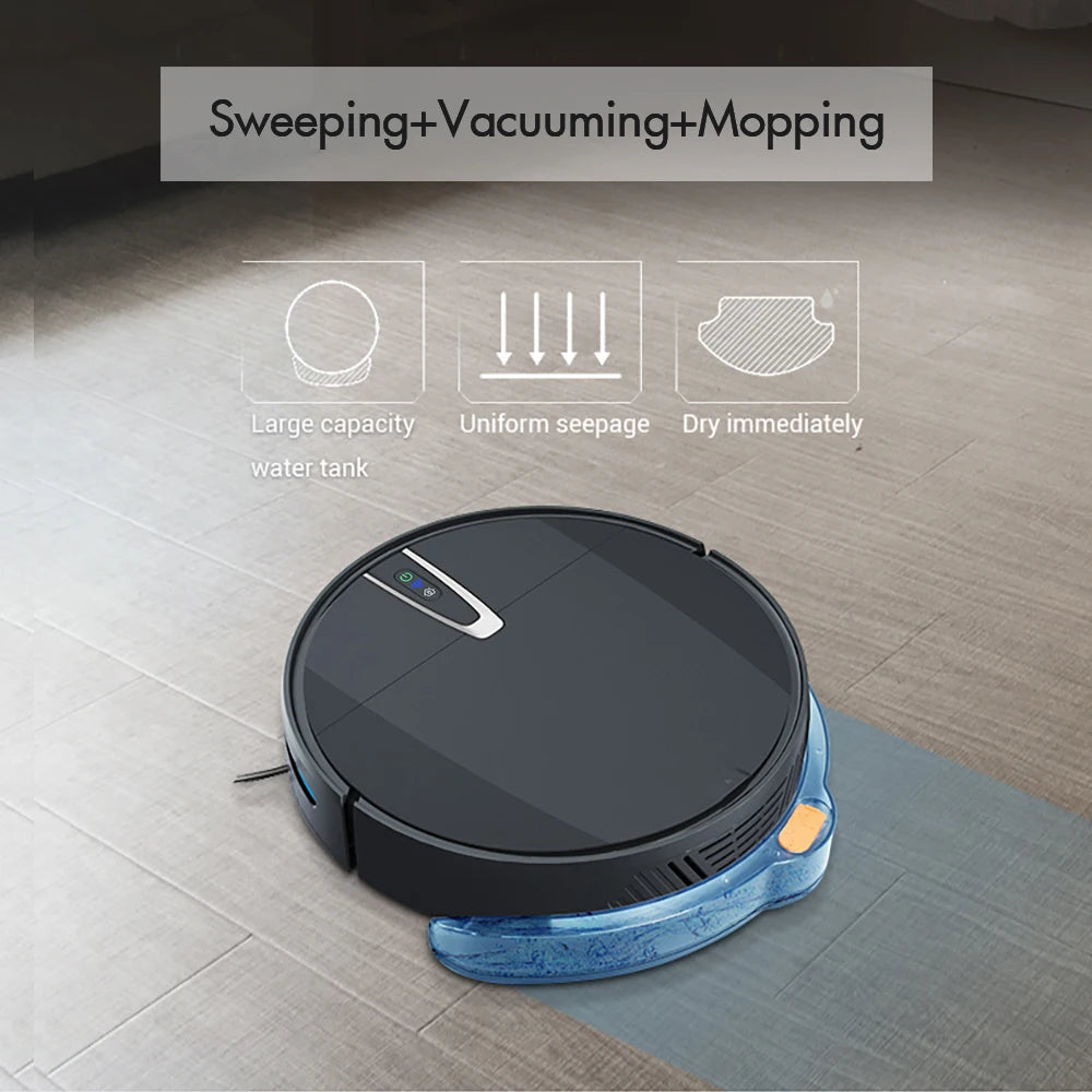 Robot Vacuum Smart Mop Cleaner With 3800PA Suction APP& Voice Control Autocharge Sweeping Floor Cleaning For Home Robotic Vacuum