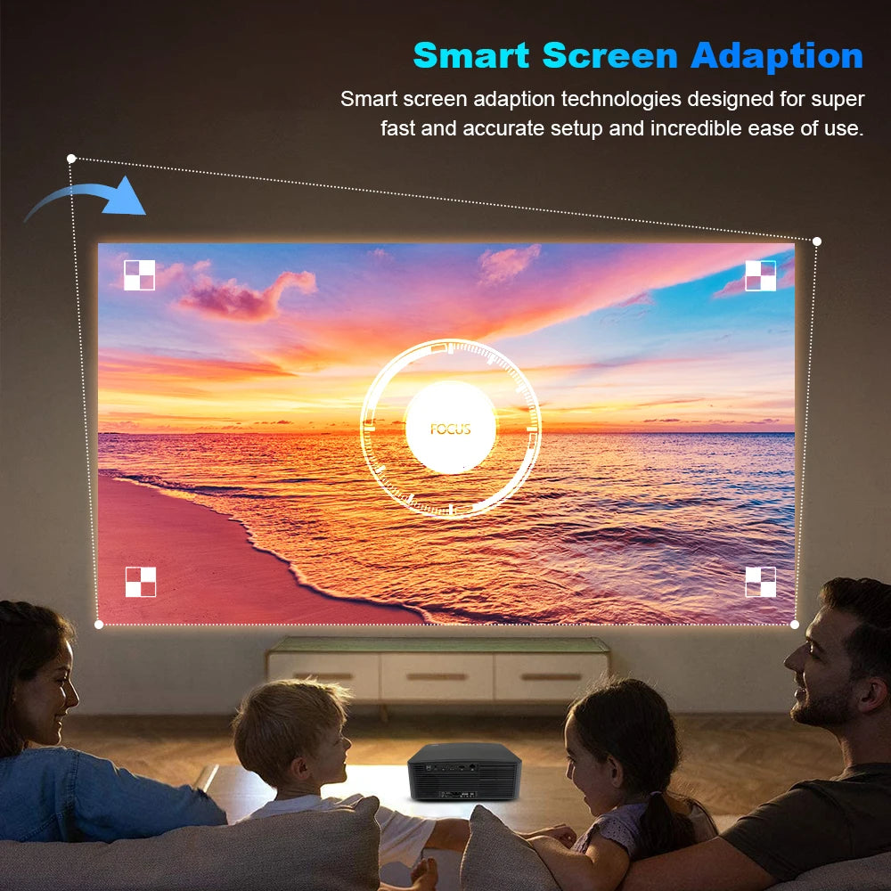 DESS Full HD 1080P Native Video Projector C5 Pro Home Theater Projectors Portable 4K Bluetooth And Wifi Smart TV Auto Focus