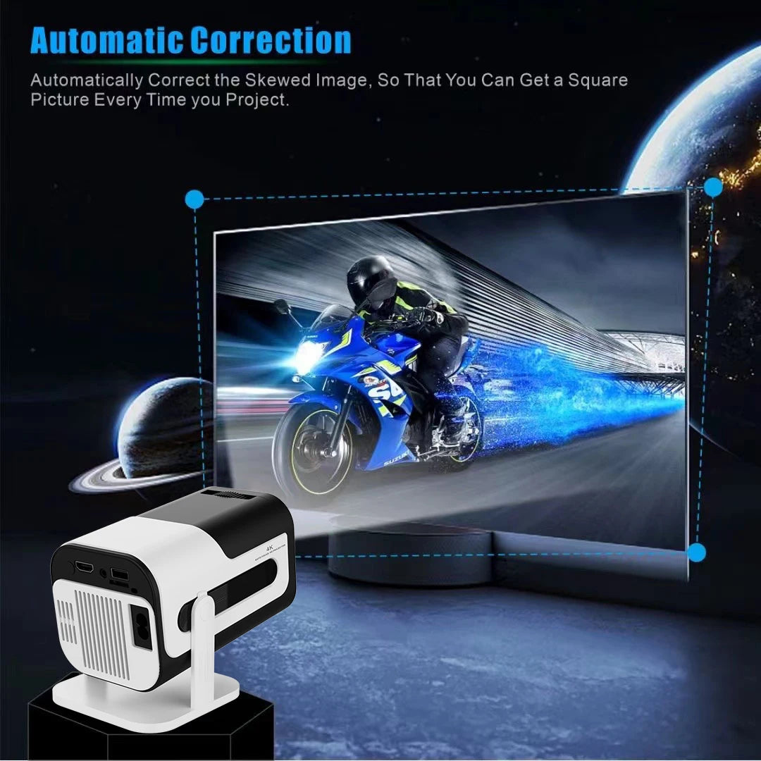 Projector Built in 3W Speaker Pro+ 4K 1280*720P Android 13 180ANSI 4000 Lumens Wifi6 BT5.0 Outdoor Video Home Theater Projector