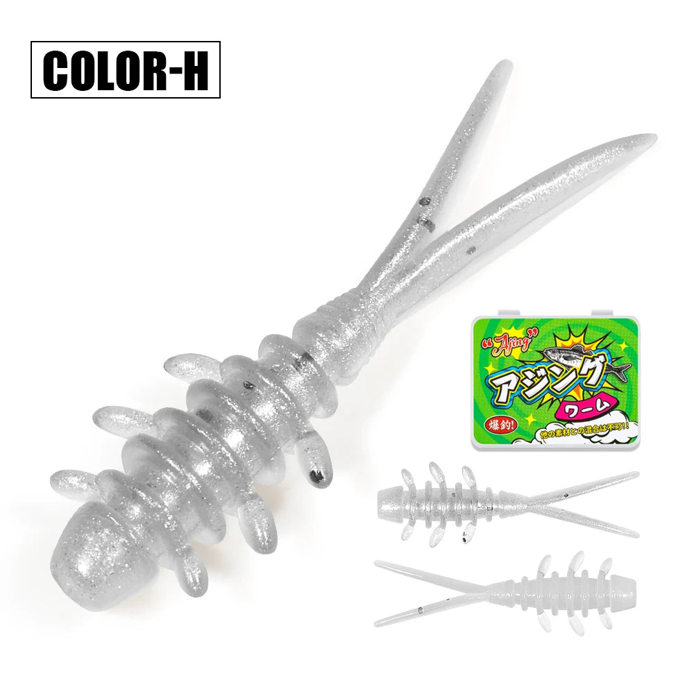 Rosewood 25mm Micro Worm Soft Fishing Lure TPR Floating Silicone Plastic Swimbait Softbait For Catching Horse Mackerel 20pcs/Box