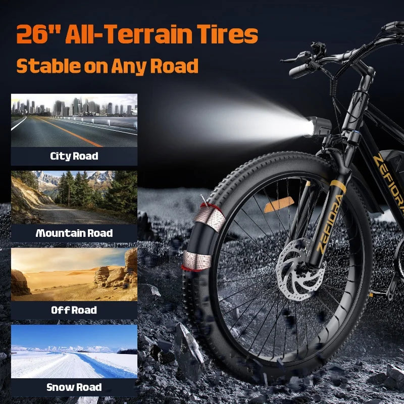 1000w 2000w Ebike,48v Aluminum Alloy 26 Inch Electric Bicycle,for Both Men Women In Mountainous Areas Cycling Electric Bike