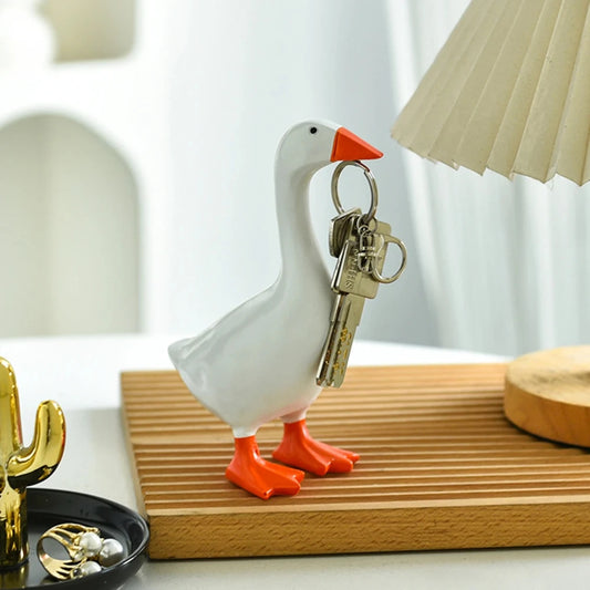 1pc Magnetic Goose Key chain home decoration sculpture office desk decoration resin goose duck sculpture tool rack home