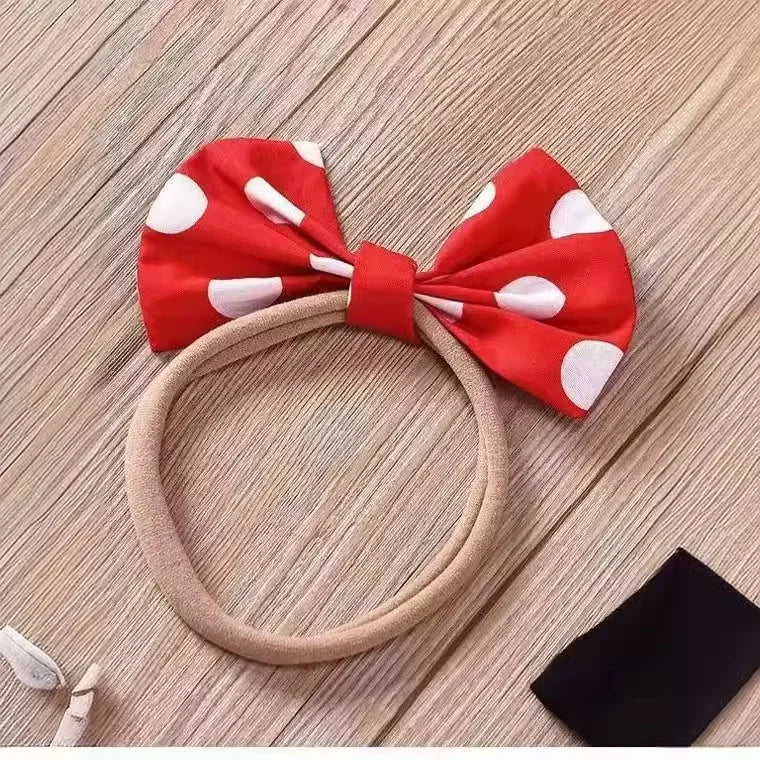 Minnie Mouse Girl Suit Children's Dress Baby Clothes Set Summer Birthday Costume Polka Dot Sundress Bow Headband Skirt Set