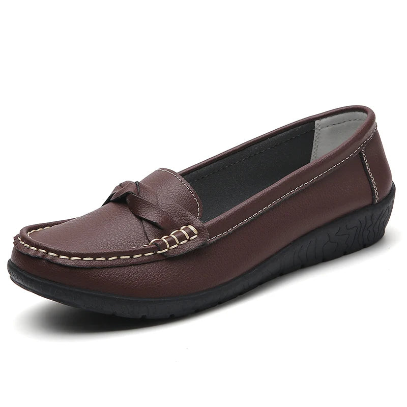 Women's Flat Shoes Fashion High Quality Loafers For Women Comfortable Moccasins Genuine Leather Loafer Shoes For Ladies Footwear
