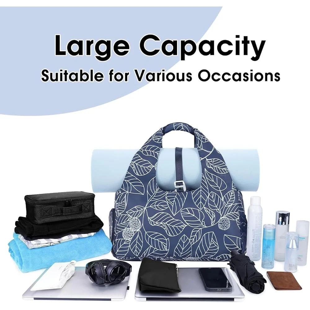 Yoga Gym Bag Women with Shoe Pocket Wet Dry Storage Adjustable Mat Holder Multi Functional Fitness Travel Bag