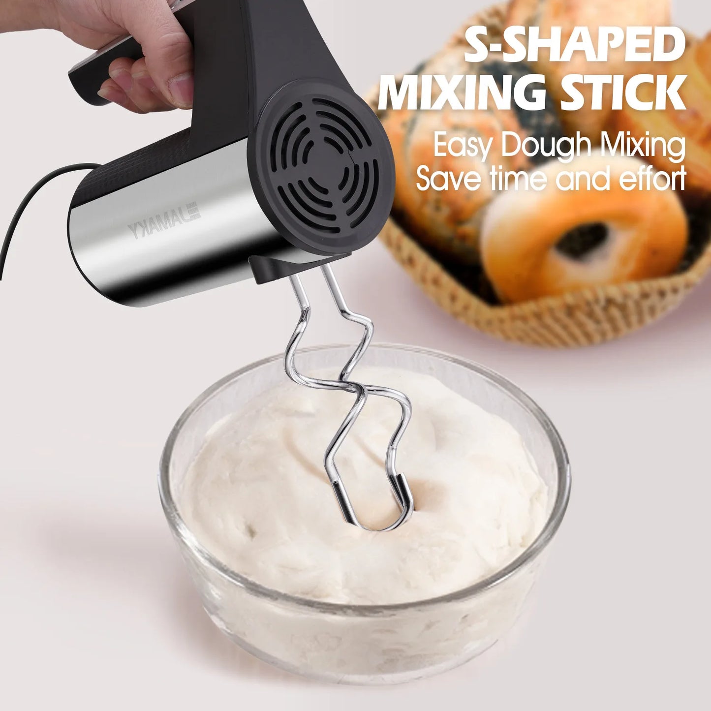 New 3 in 1 Multifunctional Handheld Mixer Household Portable Electric Milk Frother Small Food Processor Cake Baking Dough Mixer
