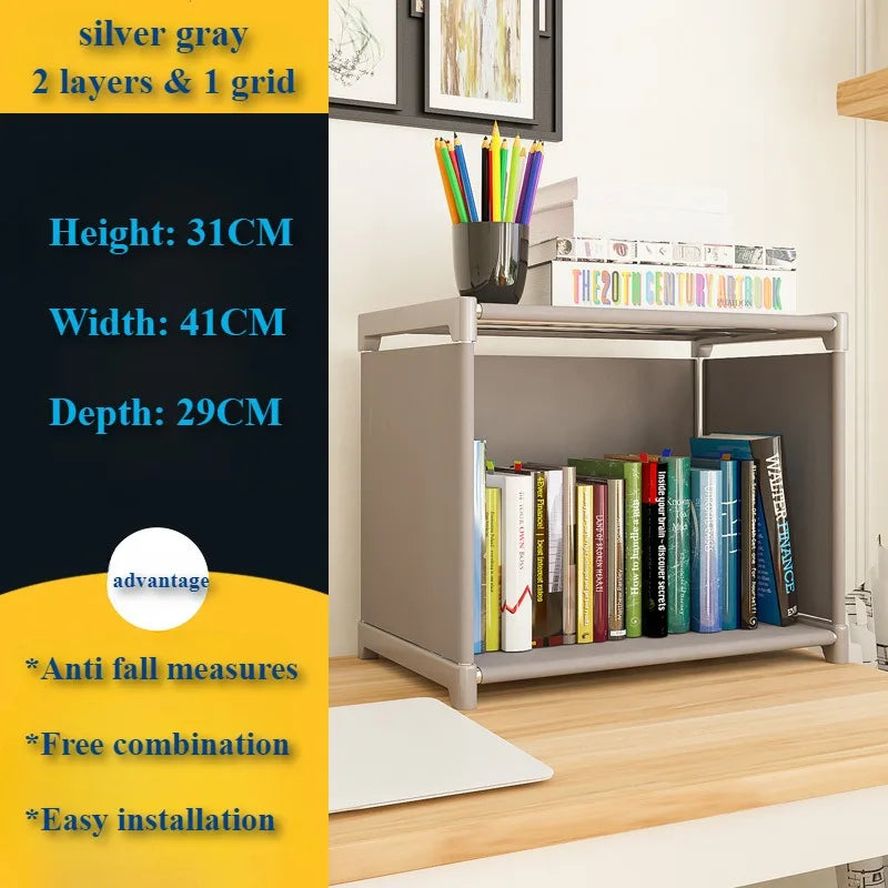 Bookshelf Simple Book Storage Rack Bookcase Debris Shelf Multi-layer Closet Organizer Living Room Easy Assembly Bookcase Storage