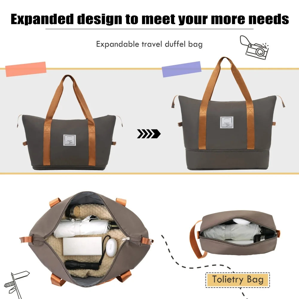 Lightweight Luggage Set 3pcs Expandable Suitcases Duffel Toiletry Bag Spinner Wheels TSA Lock Travel Suitcase Rolling Luggage