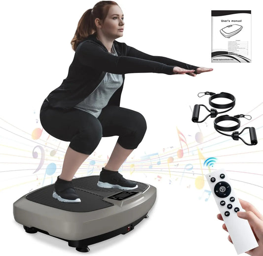 Vibration Plate Exercise Machine - Whole Body Workout Vibration Platform Lymphatic Drainage Machine for Weight Loss Home Fitness