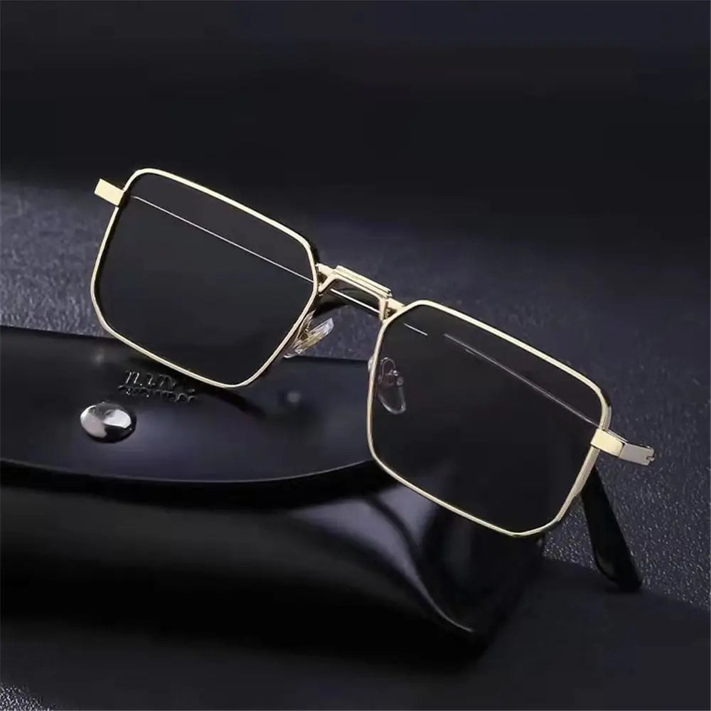 Fashion Small Rectangle Sunglasses Men Women Vintage Punk Square Driving Sun Glasses Luxury Brand Metal Frame Black Eyewear