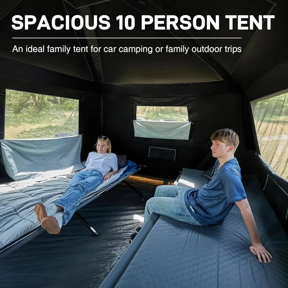 Camping blackout tent, multicompartment tent for families, portable tent for outdoor use with umbrella and carry bag, waterproof