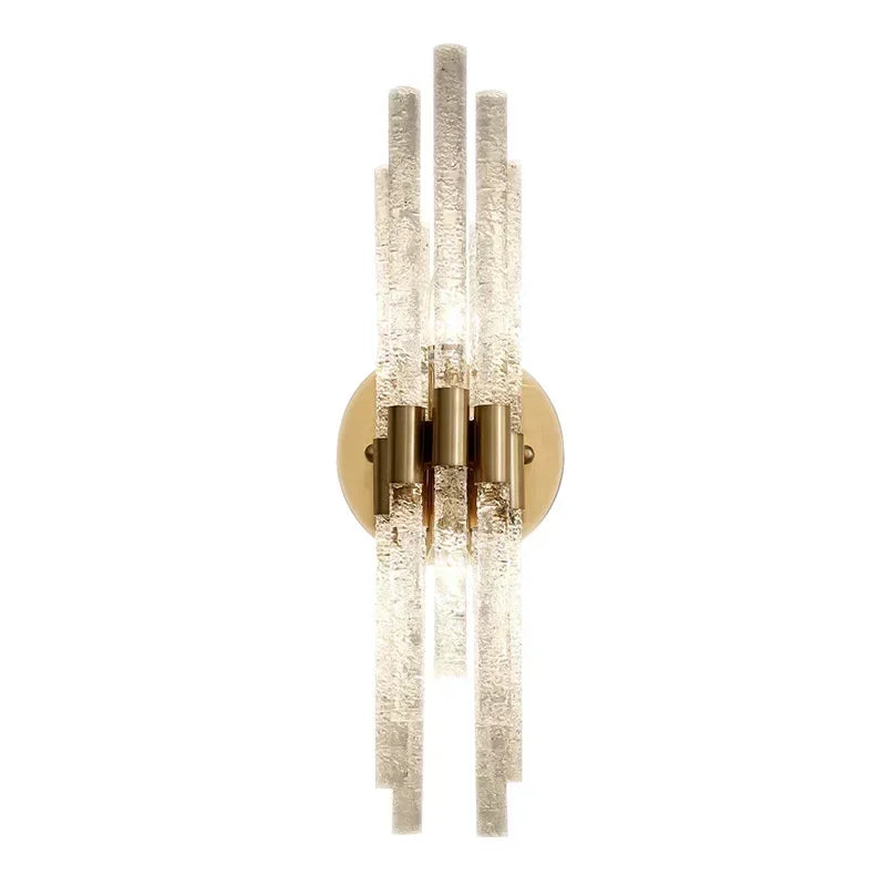 Modern Minimalist Water Ripple Crystal Copper Wall Lamp Bedroom LED Glass Indoor Lighting Home Living Room Decoration Wall Lamp