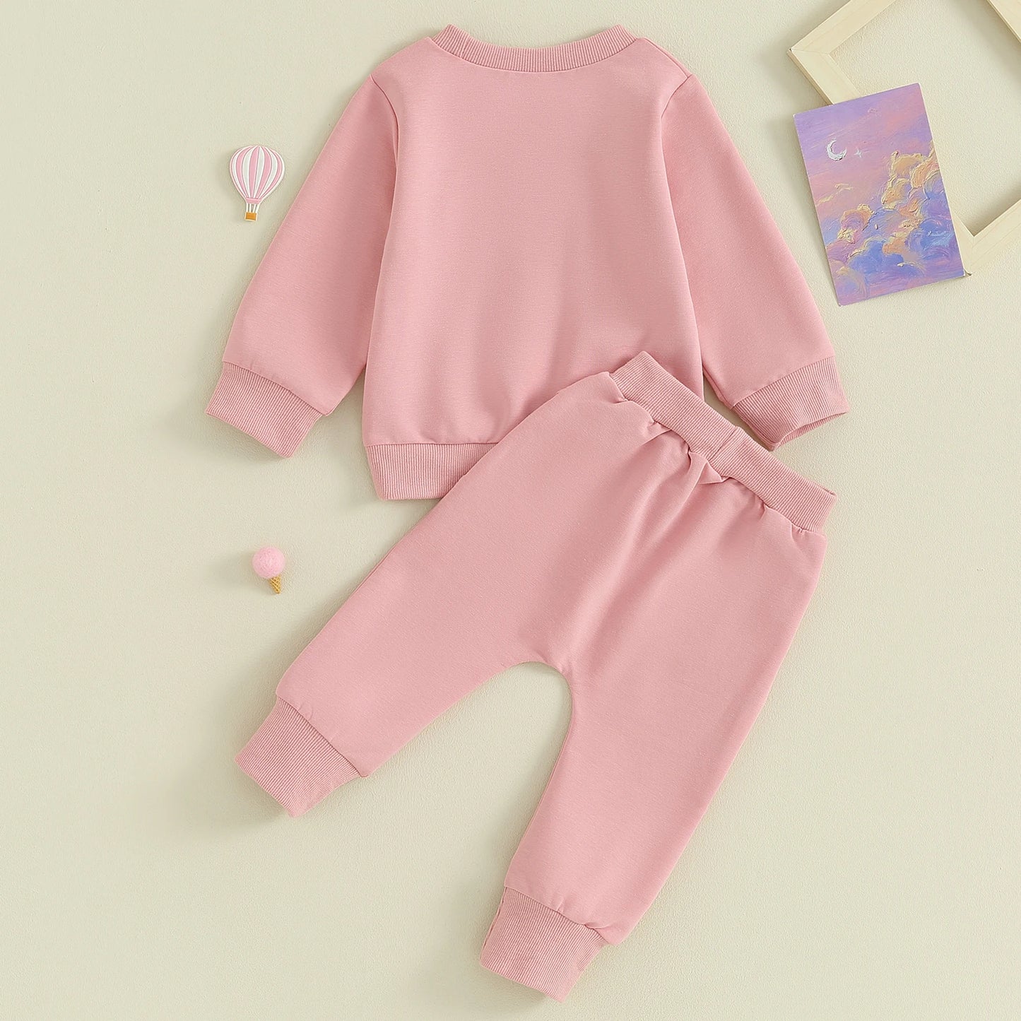 Citgeett Spring Toddler Baby Girls Fall Outfits Long Sleeve Rainbow Print Sweatshirt + Pants Clothes Autumn Set