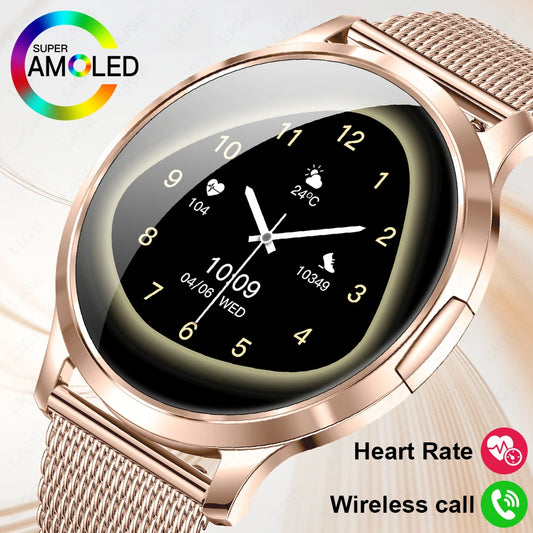 LIGE New Smart Watch Women Ultra-thin AMOLED HD Screen Sport Fitness Bracelet Custom Watch Face Bluetooth Call Luxury Smartwatch