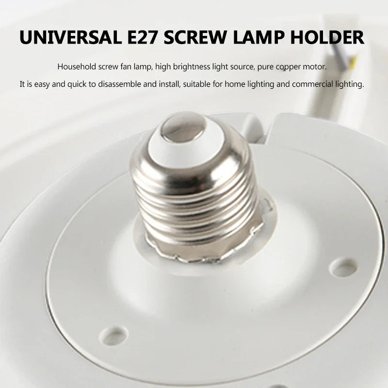 Ceiling Fan Light LED 360° Rotation Fan Lamp For Living Dining Room Bedroom 3 Gear Wind Speed Periodic Fan Decorative Lamp