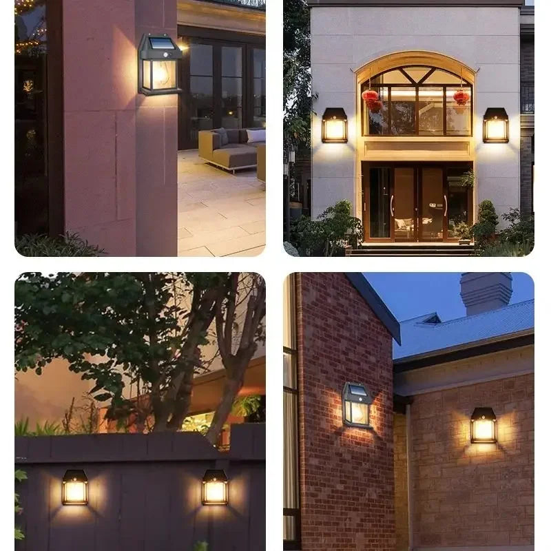 4PCS Solar Wall Street Lamp Waterproof Warm Light With Sensor Garden Decoration Solar Powered Led Outdoor Lighting Country House