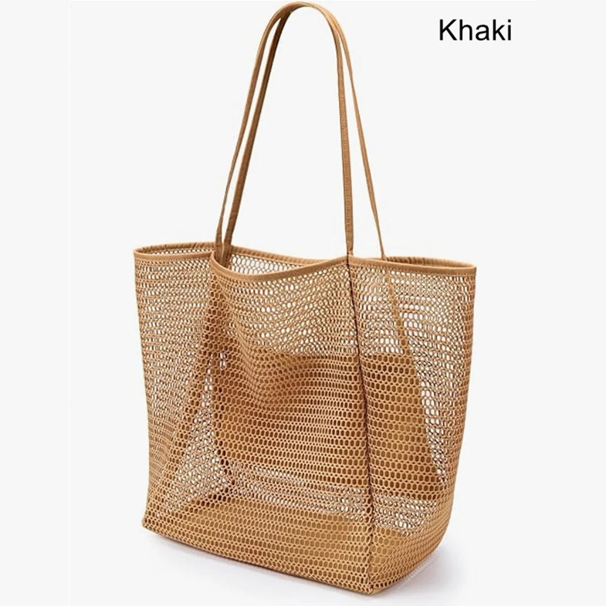 Mesh Beach Tote Womens Shoulder Handbag，Women's Portable Washing and Swimming Clothing Storage Bag