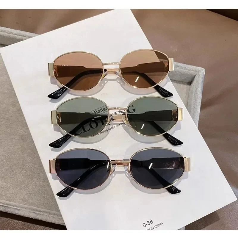 Fashion Luxury Metal Sunglasses for Men and Women Unisex Designer Sun Glasses Round Oval Unisex Stylish Eyewear Shades UV400