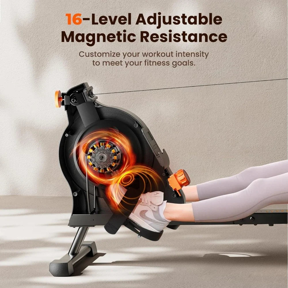 Max 350 LB Weight Capacity Rowing Machine for Exercises LCD Monitor and Comfortable Seat Cushion Home Gym Fitness Equipment Diet