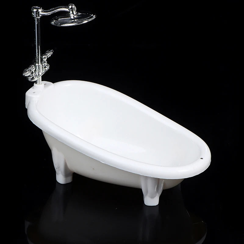 1/6 Dollhouse Miniatures Bathtub Furniture Bathroom Accessories For Doll House Decor Kids Pretend Toys Gift