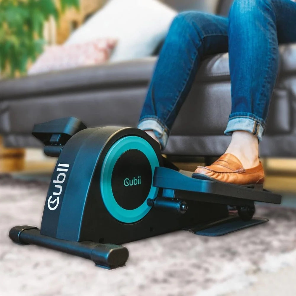 Under Desk Elliptical Mini Bike Pedal Exerciser Adjustable Fitness Machine Home Office Workout Low Impact Leg Exerciser LCD
