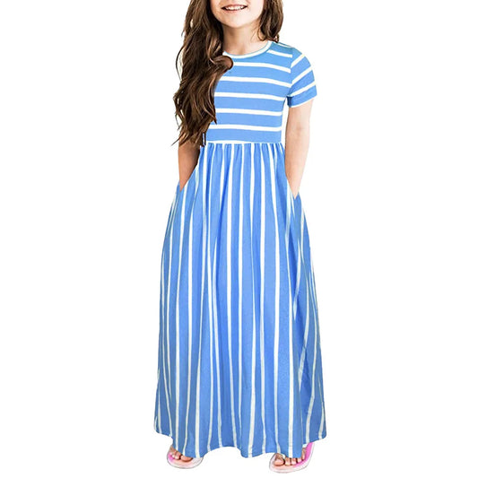 Print Dresses Sleeve Kids Baby Clothes Toddler Dress Striped Short Girls Girls Dress&Skirt Girls Winter Clothes Size 6 Years