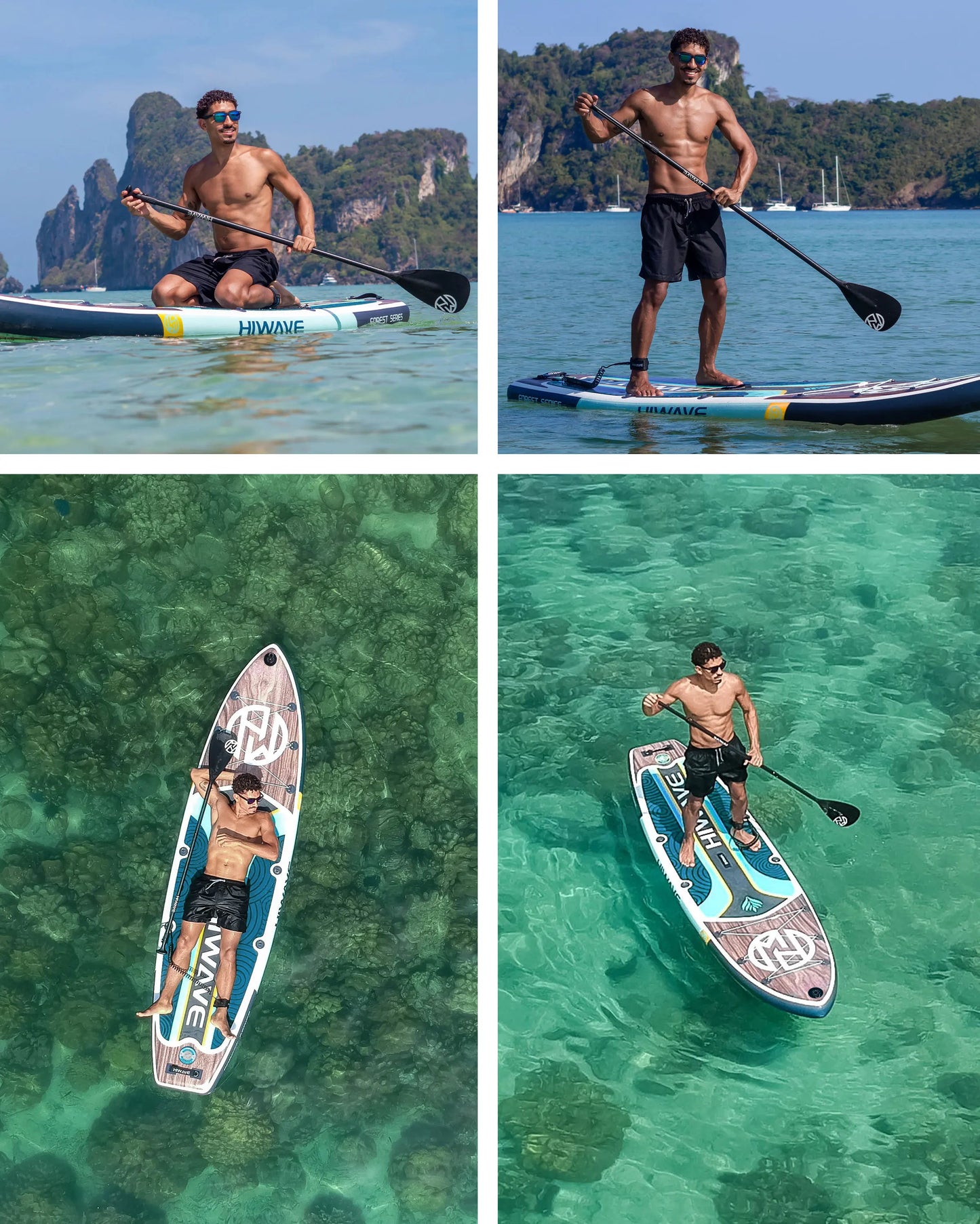 HIWAVE Waterproof Inflatable Paddle Sup Board Adult Standing Style Aquatic Fishing With Accessories SUB MYBOAT