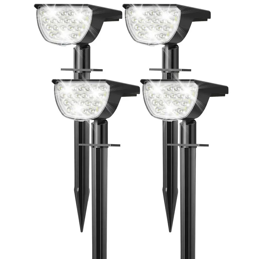 Lights Outdoor Waterproof IP65, 76 LED 3 Lighting Modes Solar Spot Lights Outdoor Yard Garden Landscape Pathway Cool White, 4 Pa