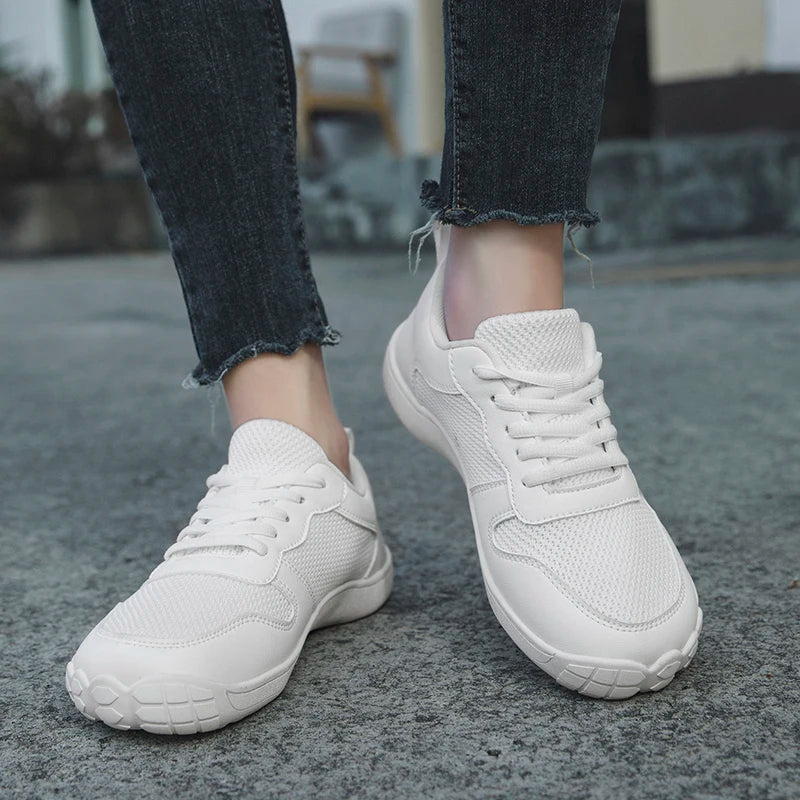 New Fashion Wide Barefoot Flats Shoes for Women Anti-slip Casual Sneakers Soft Sole Toe Minimalist Walking Shoe Female Size 36