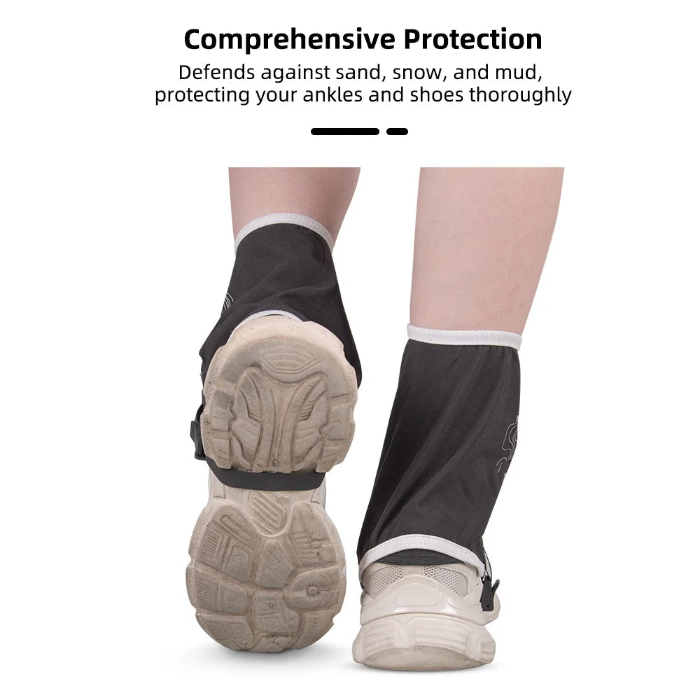 Waterproof Gaiters for Hiking & Trail Running Black Elastic Shoe Gaiters with DWR Adjustable Straps for Women/Men Hiking Shoes
