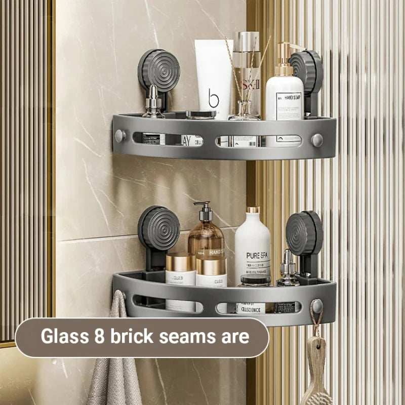 Bathroom ABS Storage rack With Suction Cup Corner Shelf No punching Shower Rack Wall Shampoo Holder Bathroom Organizer