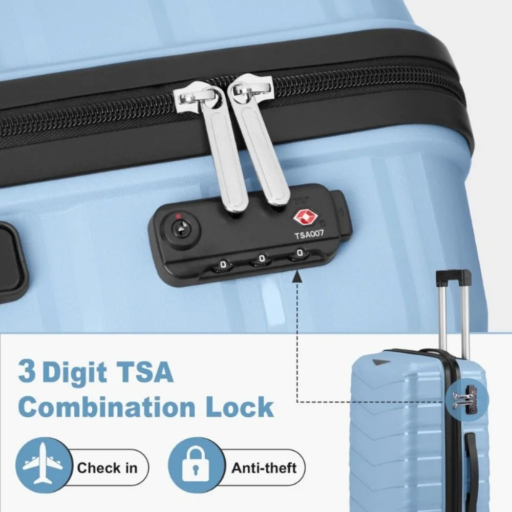 4-Piece Suitcase (Expandable Lightweight with Swivel Wheel TSA Lock Hard Edge Travel Rolling Suitcase 20 "24" 28 " Hand Suitcase