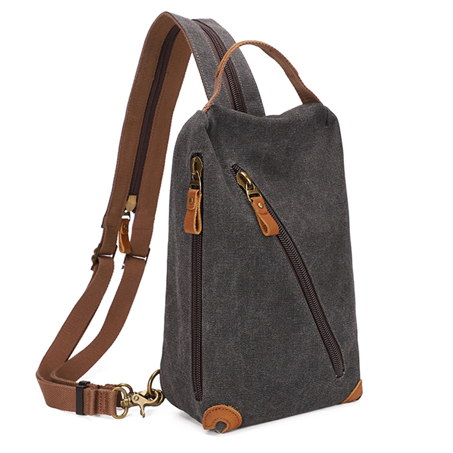 KL928 Canvas Sling Bag - Small Crossbody Backpack Shoulder Casual Daypack Rucksack for Men Women