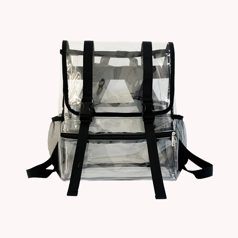 Transparent PVC Laptop Backpack Waterproof Casual Book Bags Large Capacity Simple Portable See Through Solid Clear for Women Men