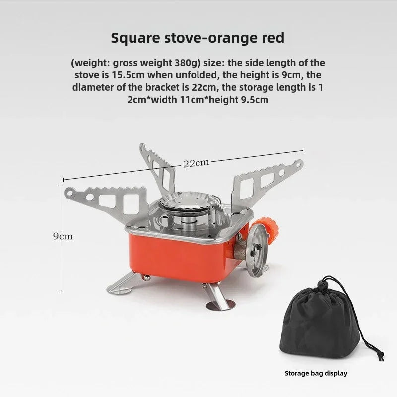 Portable Folding Gas Stove Card Camping Cookware Outdoor Mini Square Stove Ultra Light Travel Equipment Kitchen Supplies