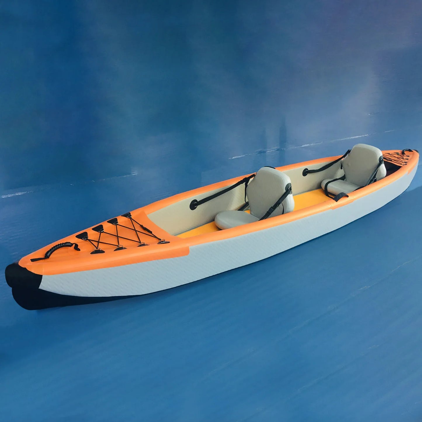 4+ Meter Reinforced PVC Inflatable Kayak Water Sports Canoe for 2 People with Wire Drawing Cushion Paddle Board Fishing Boat