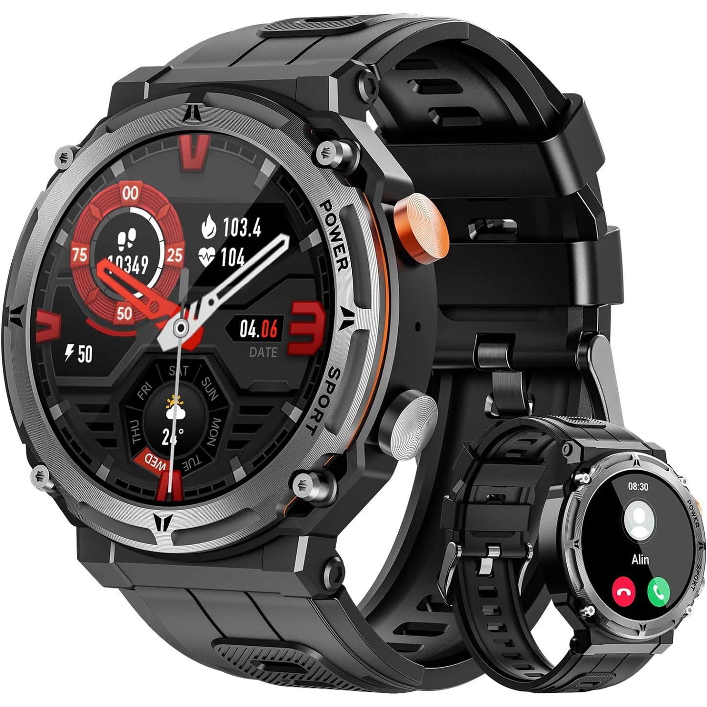 Smart Watch 1.39" Fitness Trackers With Sleep Monitor,1ATM Deep Waterproof,Long battery life,for iPhone and Android