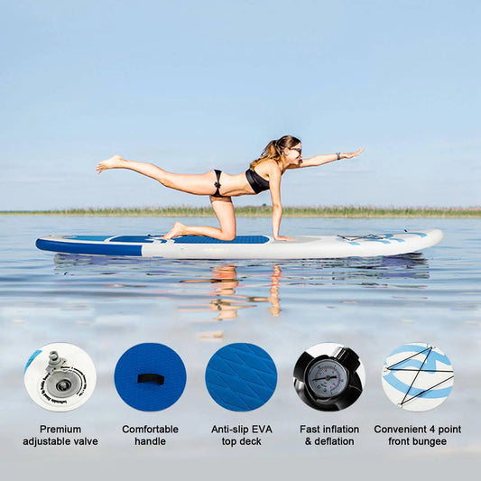 Inflatable Stand Up Paddle Board Non-Slip  for All Skill Levels Surf Board with Air Pump Carry Bag Leash Standing Boat for Youth