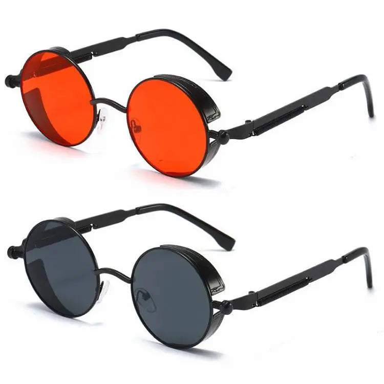 Metal Steampunk Sunglasses Men Women Fashion Round Glasses Brand Designer Vintage Sun Glasses High Quality Oculos de sol