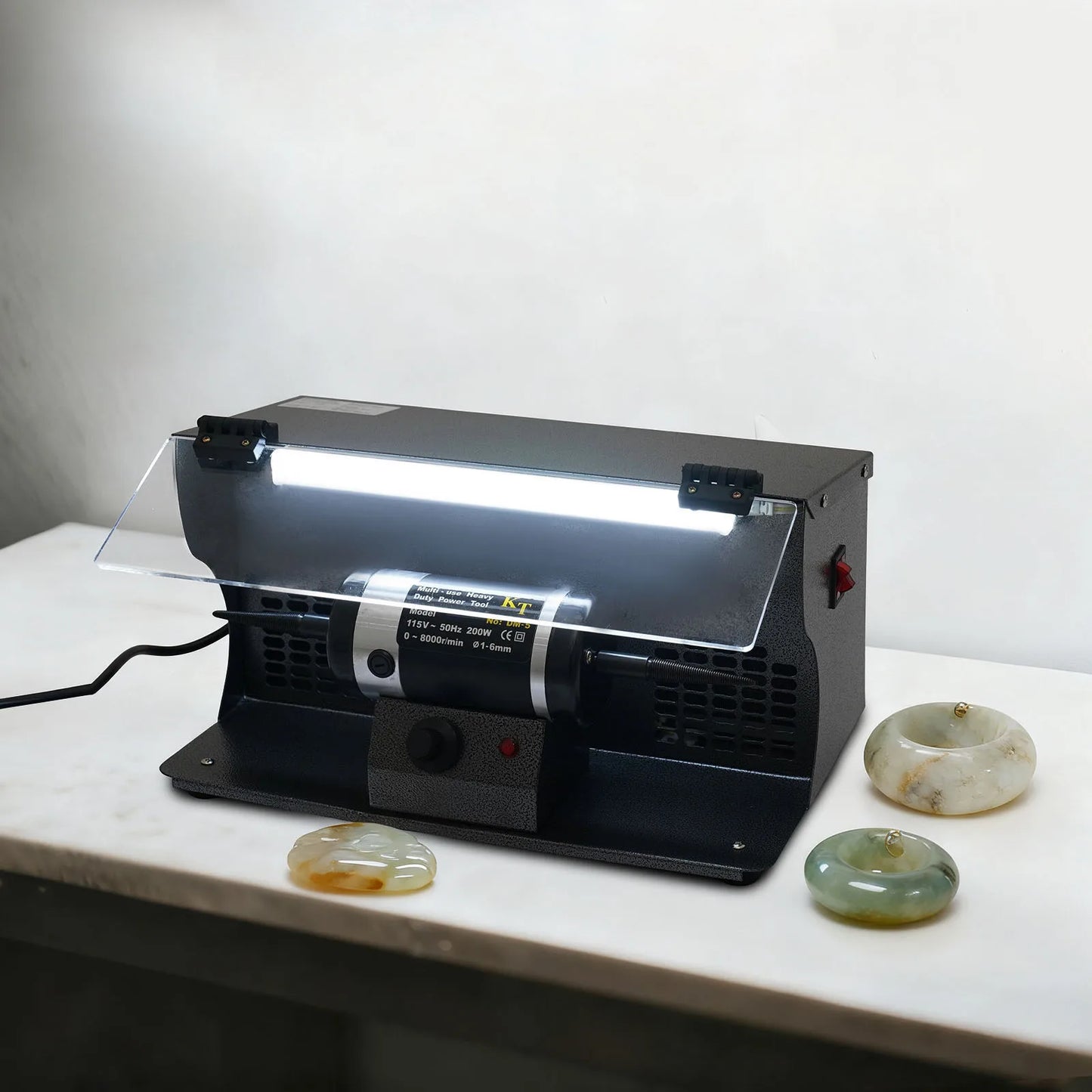 Polishing Machine with Dust Collector Variable Speed 0-8000r/min Pure Copper Motor for Steel Woodwork Hardware Polishing